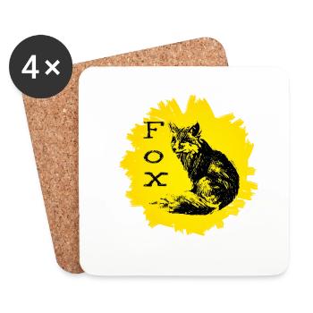 Fuchs - Untersetzer (4er-Set) - Weiß - Vorne