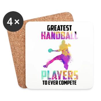 Greatest Handball Player Sport Game Handball - Coasters (set of 4) - white - Front
