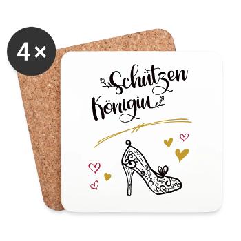 Schützen Königin Schützenfest Schützenkönigin Frau - Untersetzer (4er-Set) - Weiß - Vorne