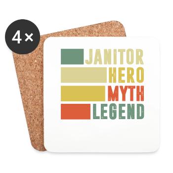Caretaker Hero Myth Legend Cleaning - Coasters (set of 4) - white - Front