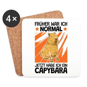Capybara früher war ich normal Wasserschwein - Untersetzer (4er-Set) - Weiß - Vorne