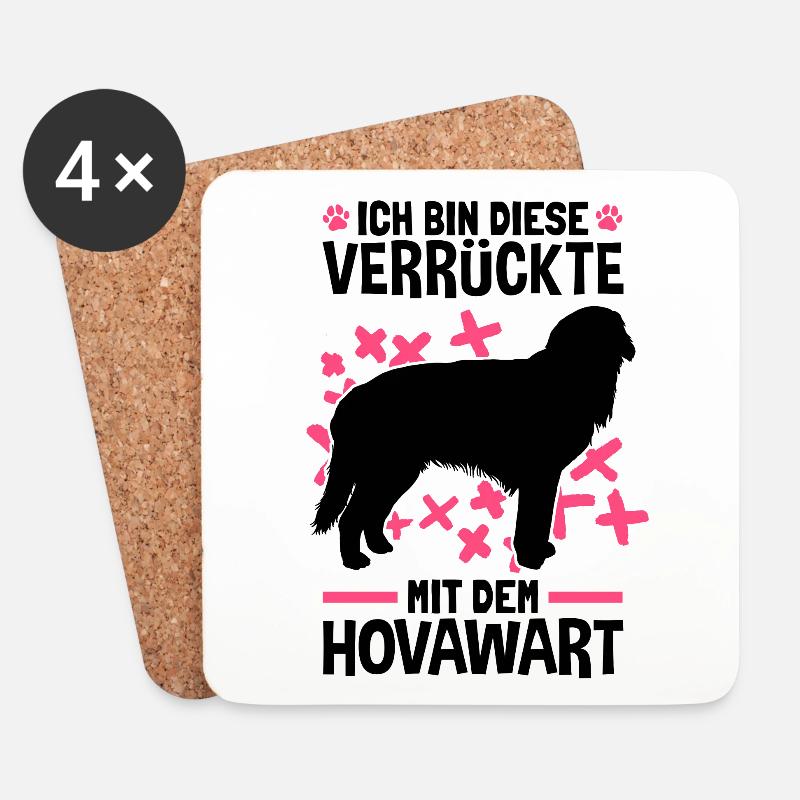 Ich bin die Verrückte mit dem Hovawart - Untersetzer (4er-Set) - Weiß