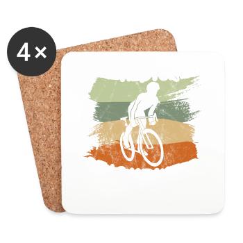 Gegenwind Formt den Charakter Fahrrad Spruch - Untersetzer (4er-Set) - Weiß - Vorne