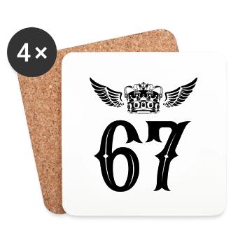 67 Number crown - Coasters (set of 4) - white - Front