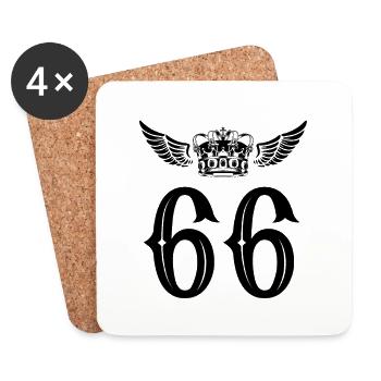 66 Number crown - Coasters (set of 4) - white - Front