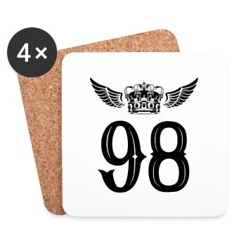 98 Number crown - Coasters (set of 4) - white - Front