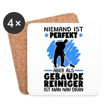 Gebäudereiniger sind perfekt Fensterputzer - Untersetzer (4er-Set) - Weiß - Vorne