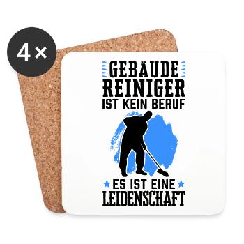 Gebäudereiniger ist kein Beruf Fensterputzer - Untersetzer (4er-Set) - Weiß - Vorne