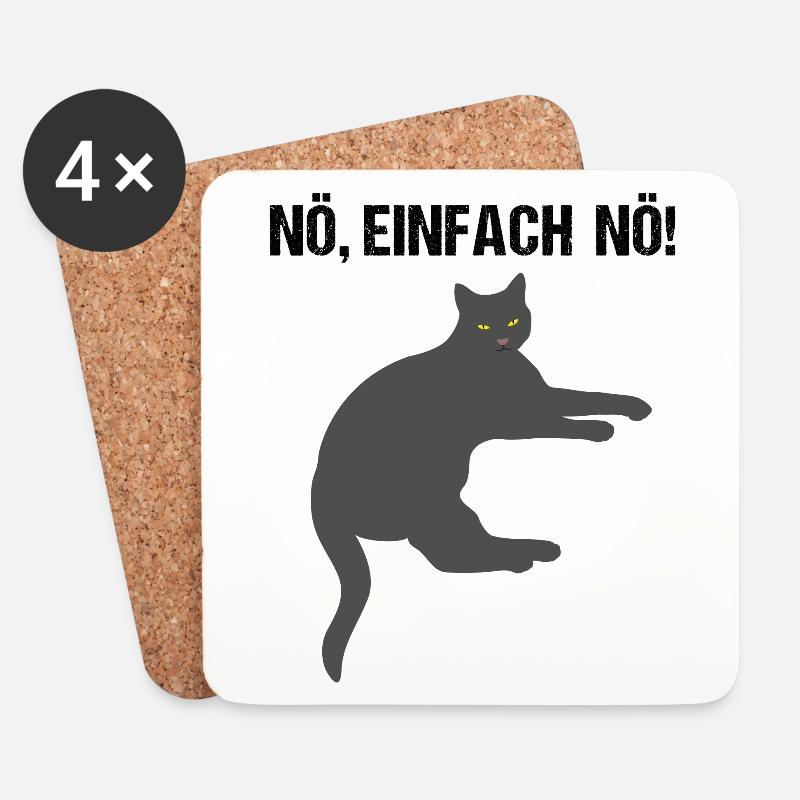 Katze Nö Einfach Nö Lustiger Spruch Geschenk - Untersetzer (4er-Set) - Weiß