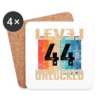 Birthday Happy Birthday Level Unlocked 44 years - Coasters (set of 4) - white - Front