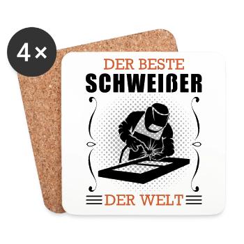Schweißer Beruf Schweißgerät Handwerker Geschenk - Untersetzer (4er-Set) - Weiß - Vorne