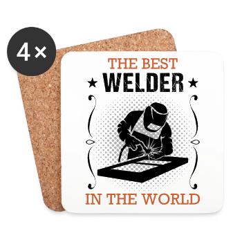 Welder Profession Welding Machine Craftsman Gift - Coasters (set of 4) - white - Front