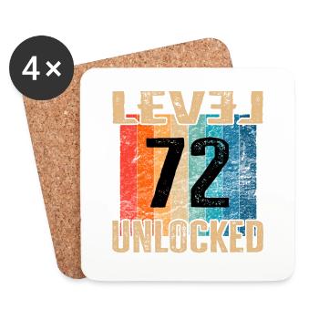 Geburtstag Happy Birthday Level Unlocked 72 Jahre - Untersetzer (4er-Set) - Weiß - Vorne