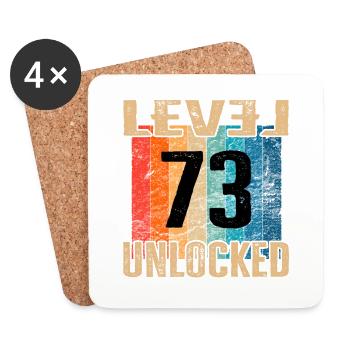 Geburtstag Happy Birthday Level Unlocked 73 Jahre - Untersetzer (4er-Set) - Weiß - Vorne