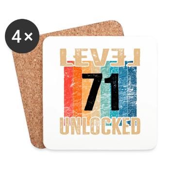 Birthday Happy Birthday Level Unlocked 71 years - Coasters (set of 4) - white - Front