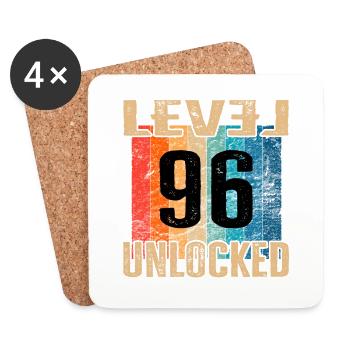Birthday Happy Birthday Level Unlocked 96 years - Coasters (set of 4) - white - Front