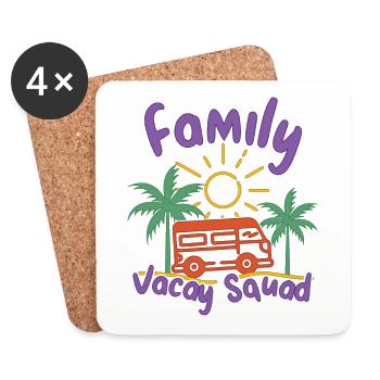 Family Holiday Beach Squad Travel Palme Van - Coasters (set of 4) - white - Front