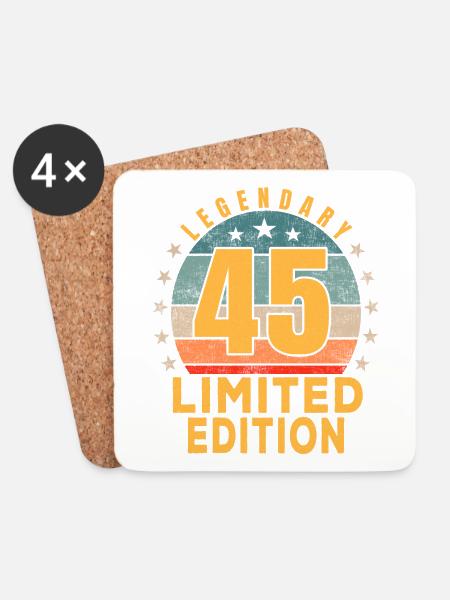 Geburtstag Legendary 45 Jahre Limited Edition - Untersetzer (4er-Set) - Weiß