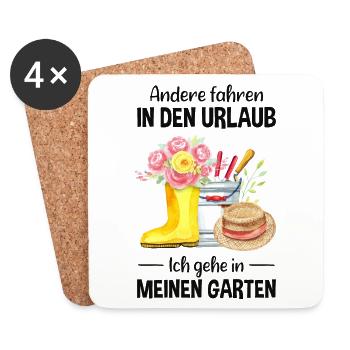Garten Urlaub Lustiger Spruch Gärtner Geschenkidee - Untersetzer (4er-Set) - Weiß - Vorne