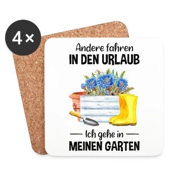 Garten Urlaub Lustiger Spruch Gärtner Geschenkidee - Untersetzer (4er-Set) - Weiß - Vorne
