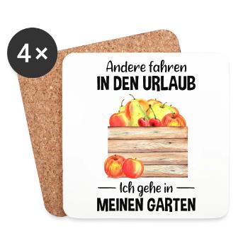 Garten Urlaub Lustiger Spruch Gärtner Geschenkidee - Untersetzer (4er-Set) - Weiß - Vorne