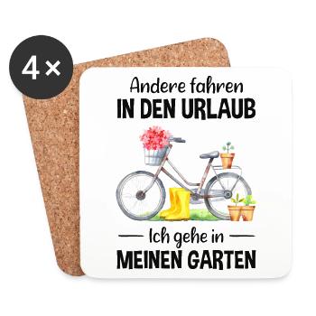 Garten Urlaub Lustiger Spruch Gärtner Geschenkidee - Untersetzer (4er-Set) - Weiß - Vorne