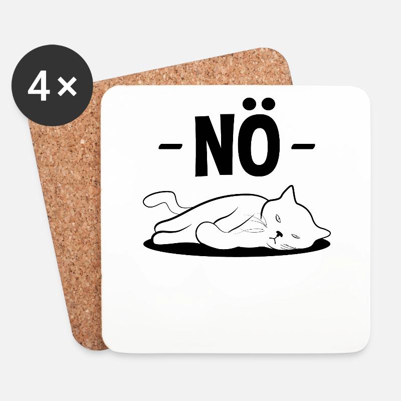 Böse Katze Nö Lustiger Spruch Geschenk - Untersetzer (4er-Set) - Weiß