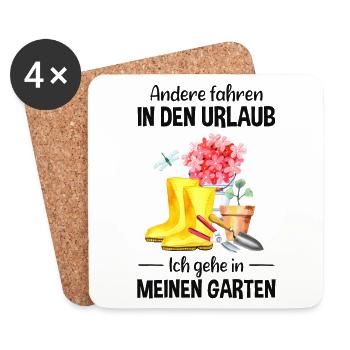 Garten Urlaub Lustiger Spruch Gärtner Geschenkidee - Untersetzer (4er-Set) - Weiß - Vorne