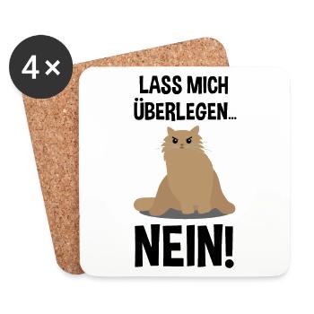 Böse Katze Lustiger Spruch Sarkasmus Geschenk - Untersetzer (4er-Set) - Weiß - Vorne