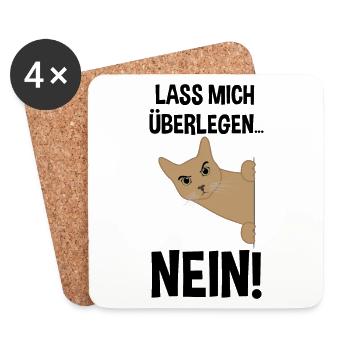 Böse Katze Lustiger Spruch Sarkasmus Geschenk - Untersetzer (4er-Set) - Weiß - Vorne