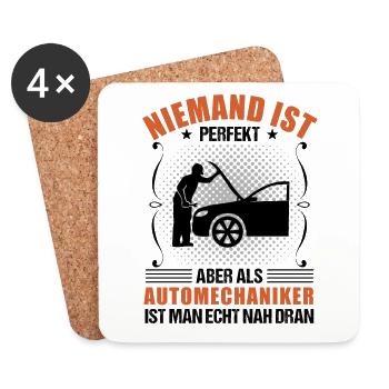 Automechaniker Beruf Lustiger Spruch Geschenk - Untersetzer (4er-Set) - Weiß - Vorne