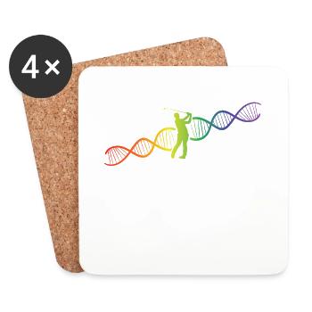 DNA Helix Regenbogen Genetik Golf Bunt - Untersetzer (4er-Set) - Weiß - Vorne