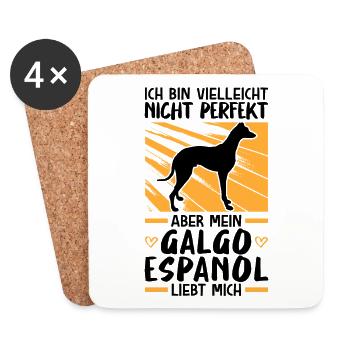 Mein Galgo Espanol liebt mich - Untersetzer (4er-Set) - Weiß - Vorne