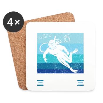 Pourquoi perdre du poids quand vous plongez peut plaisanter humour - Dessous de verre (lot de 4) - blanc - Devant