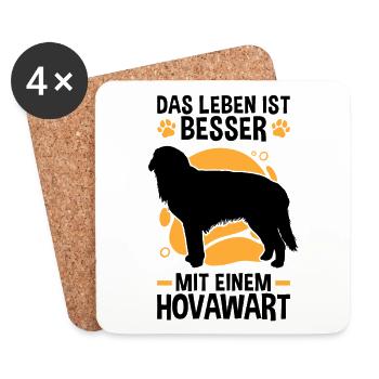 Das Leben ist besser mit einem Hovawart - Untersetzer (4er-Set) - Weiß - Vorne