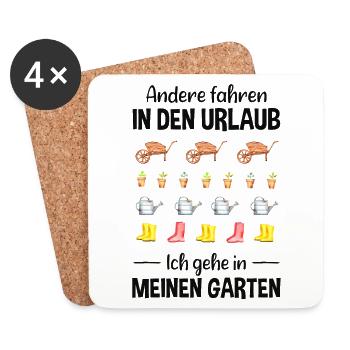 Garten Urlaub Lustiger Spruch Gärtner Geschenkidee - Untersetzer (4er-Set) - Weiß - Vorne