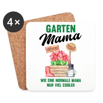 Garten Mama Lustiger Spruch Geschenk Damen - Untersetzer (4er-Set) - Weiß - Vorne