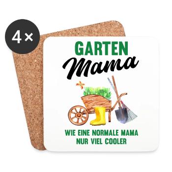 Garten Mama Lustiger Spruch Geschenk Damen - Untersetzer (4er-Set) - Weiß - Vorne
