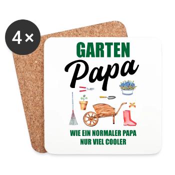 Garten Papa Lustiger Spruch Geschenk Herren - Untersetzer (4er-Set) - Weiß - Vorne