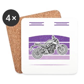 Die tut nix die will nur Motorrad fahren Bikerin - Untersetzer (4er-Set) - Weiß - Vorne