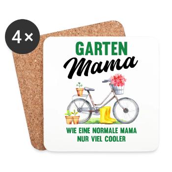 Garten Mama Lustiger Spruch Geschenk Damen - Untersetzer (4er-Set) - Weiß - Vorne
