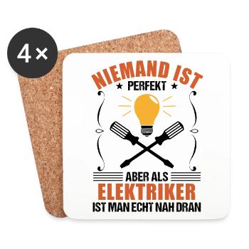 Elektriker Elektroniker Lustiger Spruch Geschenk - Untersetzer (4er-Set) - Weiß - Vorne