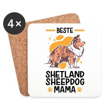 Beste Shetland Sheepdog Mama Shetland Sheepdog - Untersetzer (4er-Set) - Weiß - Vorne