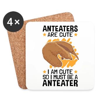 So I'm an anteater anteater - Coasters (set of 4) - white - Front