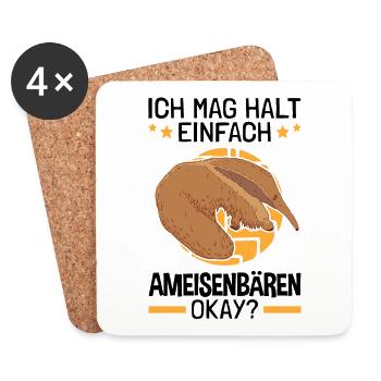 Ich mag einfach Ameisenbären Ameisenfresser - Untersetzer (4er-Set) - Weiß - Vorne
