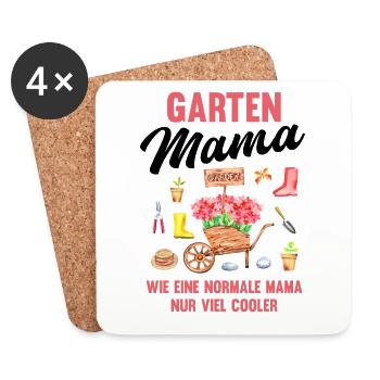 Garten Mama Lustiger Spruch Geschenk Damen - Untersetzer (4er-Set) - Weiß - Vorne
