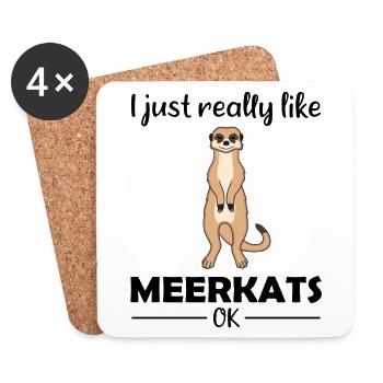 Meerkat Lover Drôle De Dicton Cadeau - Dessous de verre (lot de 4) - blanc - Devant