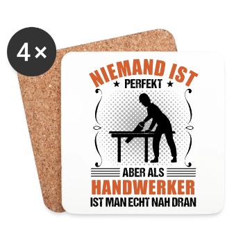 Handwerker Handwerk Lustiger Spruch Geschenk - Untersetzer (4er-Set) - Weiß - Vorne