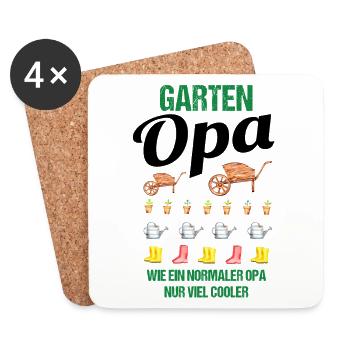 Garten Opa Lustiger Spruch Geschenk Herren - Untersetzer (4er-Set) - Weiß - Vorne