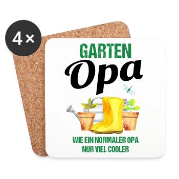 Garten Opa Lustiger Spruch Geschenk Herren - Untersetzer (4er-Set) - Weiß - Vorne